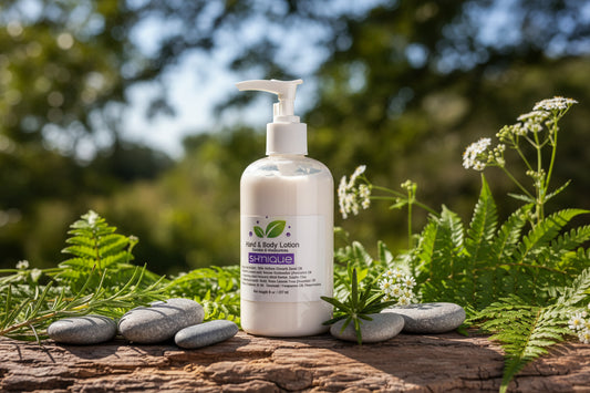Body lotion bottle with pump on a gray background