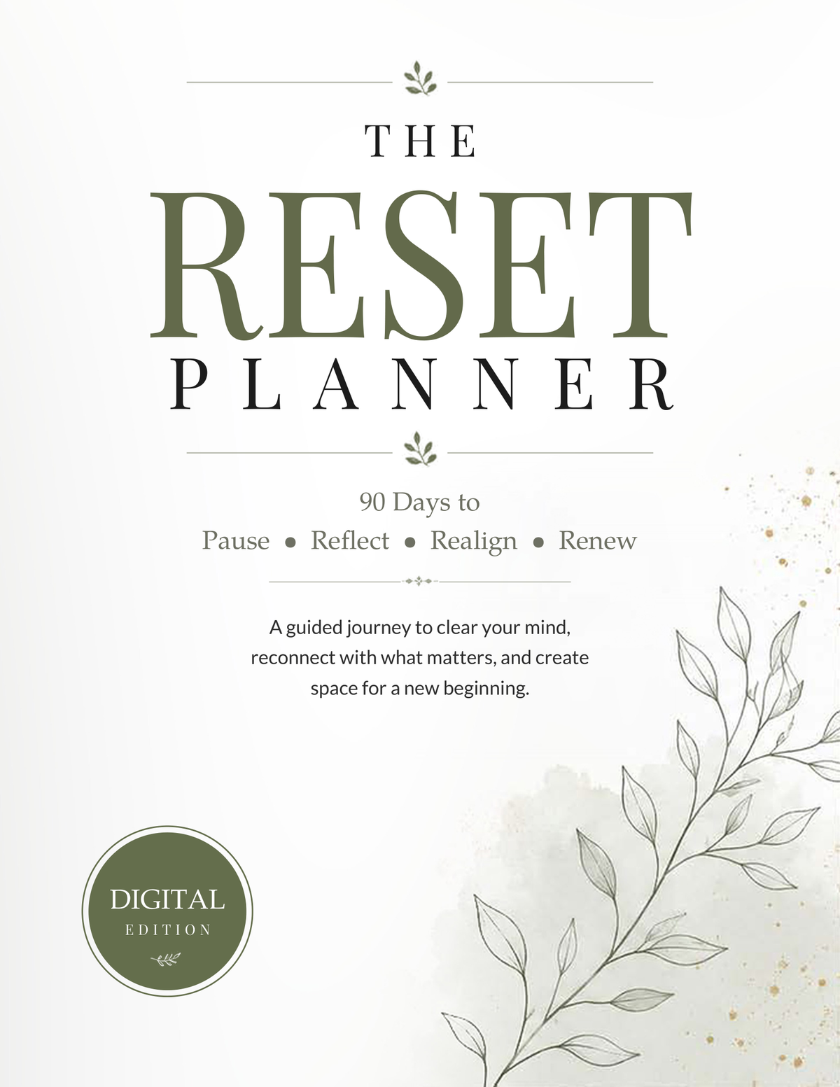 The Reset Planner 90-Day Digital Edition cover